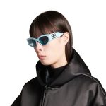 Women’s Bossy Round Af Sunglasses in Light Blue - Image 3